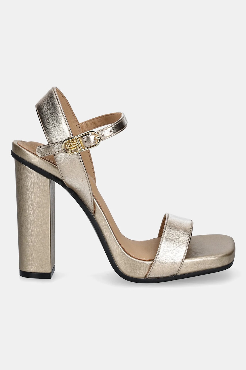 Кожаные сандалии Tommy Hilfiger HIGH HEEL GOLDEN LEATHER SANDAL цвет золотой FW0FW08674 Кожаные сандалии Tommy Hilfiger HIGH HEEL GOLDEN LEATHER SANDAL цвет золотой FW0FW08674