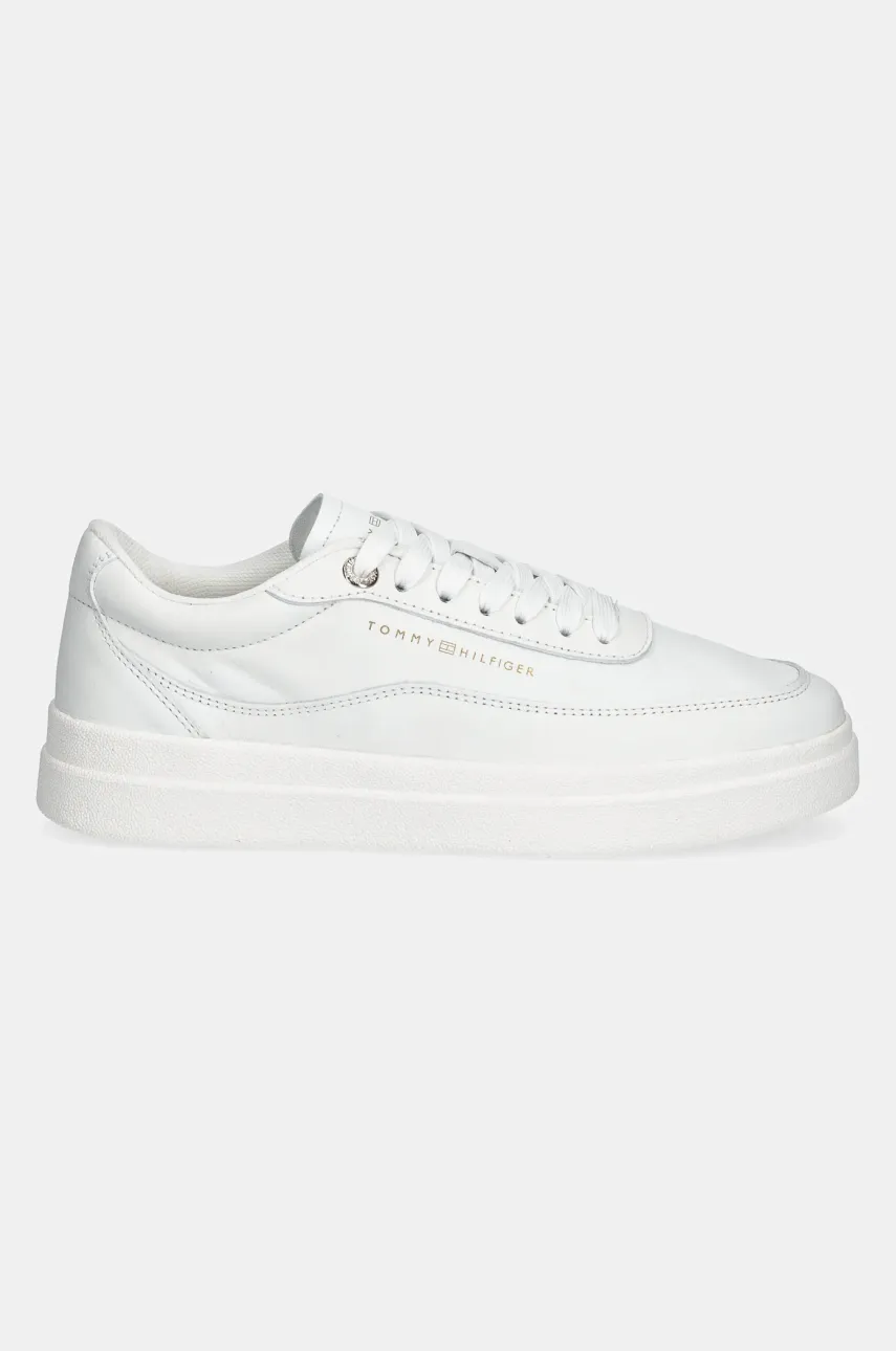 Кожаные кроссовки Tommy Hilfiger MODERN COURT SNEAKER LTHR женские цвет белый FW0FW08800 Кожаные кроссовки Tommy Hilfiger MODERN COURT SNEAKER LTHR женские цвет белый FW0FW08800
