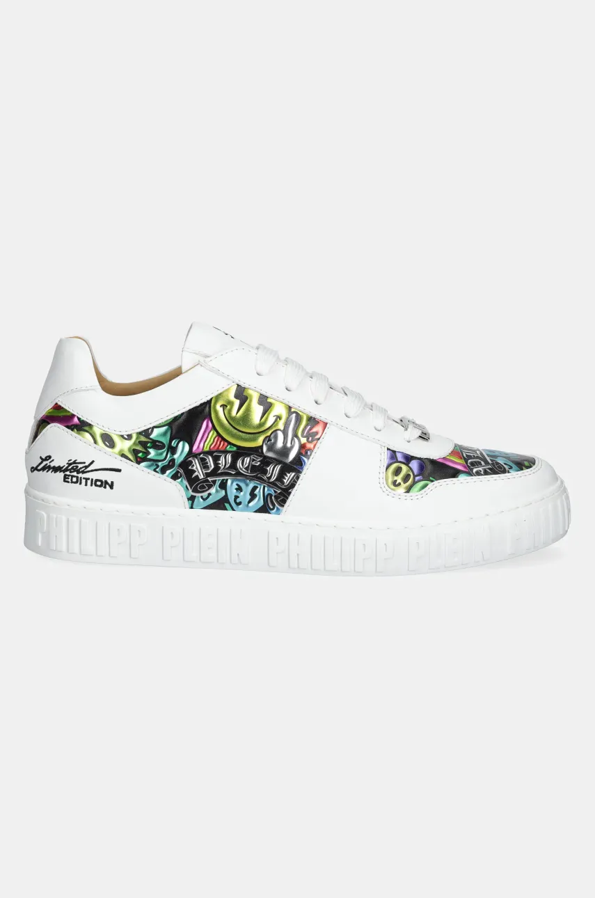 Кожаные кроссовки Philipp Plein Nappa Lo-Top Smile цвет белый USC0663 PLE010N 01 Кожаные кроссовки Philipp Plein Nappa Lo-Top Smile цвет белый USC0663 PLE010N 01