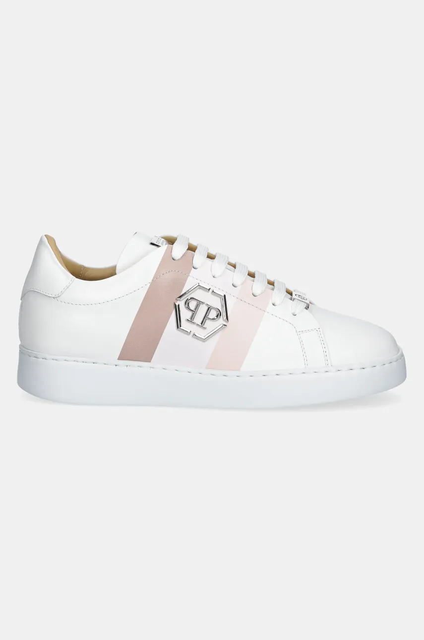 Кожаные кроссовки Philipp Plein Lo-Top Hexagon женские цвет белый USC0704 PLE005N 0103 Кожаные кроссовки Philipp Plein Lo-Top Hexagon женские цвет белый USC0704 PLE005N 0103
