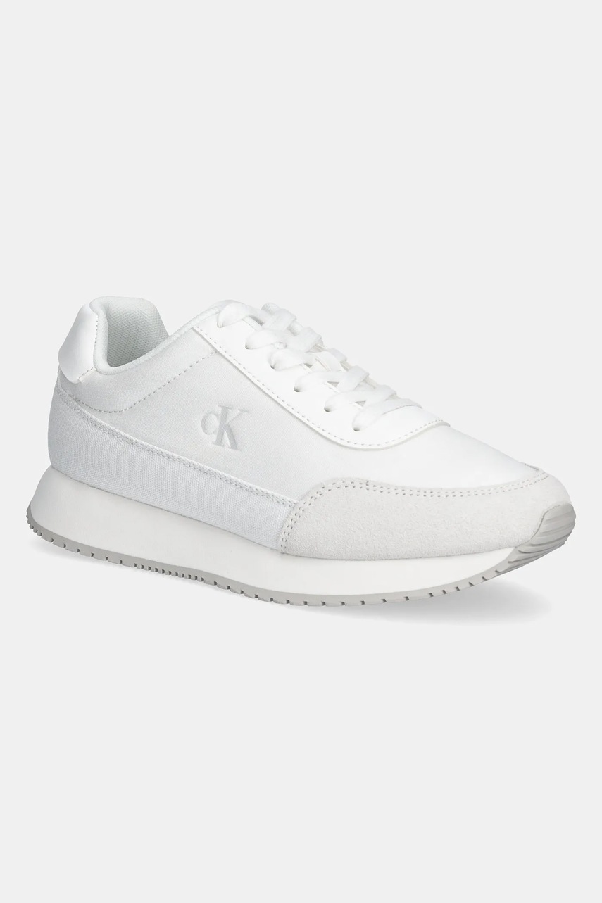 Levně Sneakers boty Calvin Klein Jeans RETRO RUNNER LOW LACEUP CANVAS bílá barva, YW0YW01888