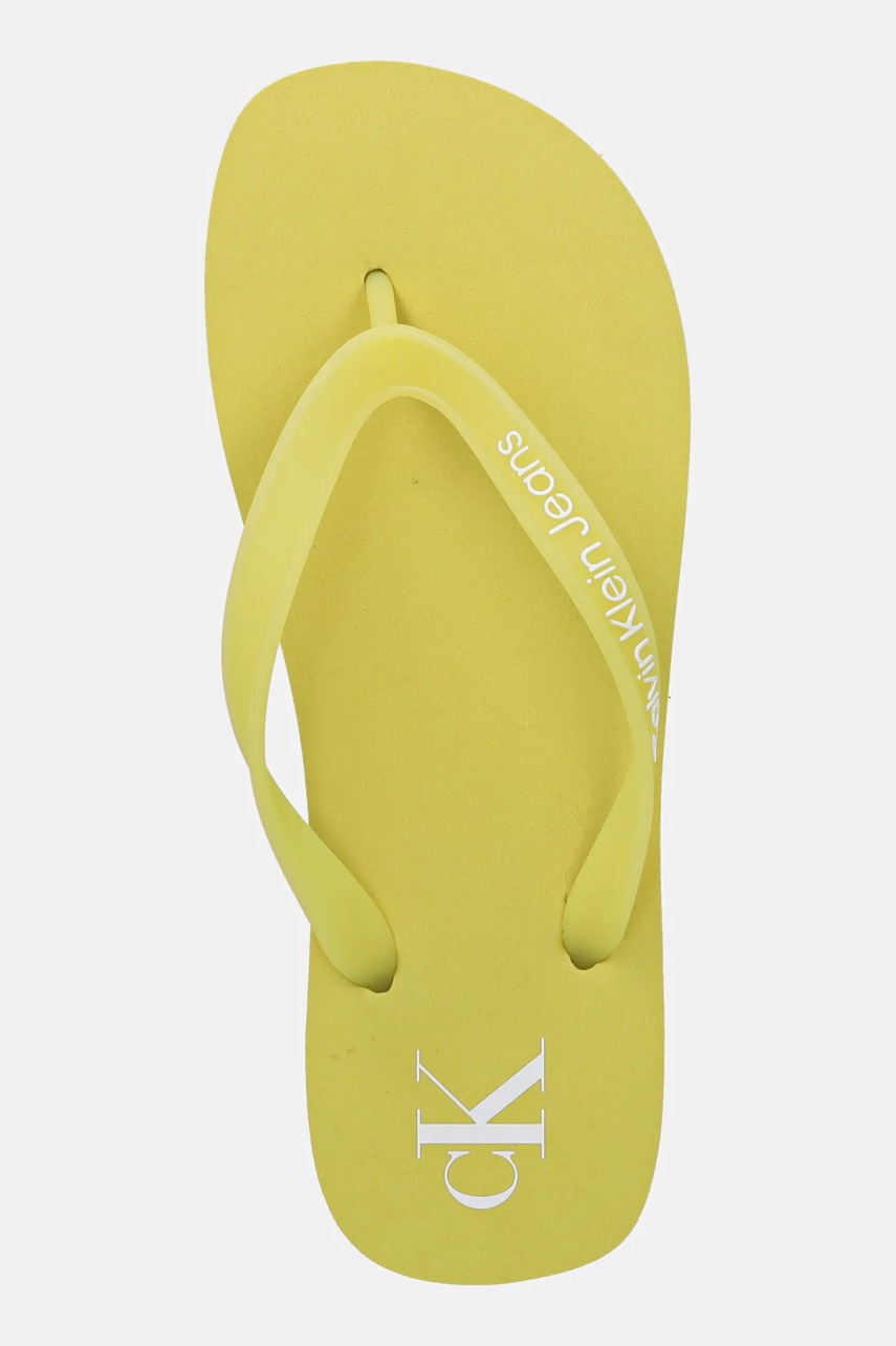 Σαγιονάρες Calvin Klein Jeans BEACH SANDAL TRANSPARENT TPU χρώμα: πράσινο, YW0YW01829 φωτογραφία