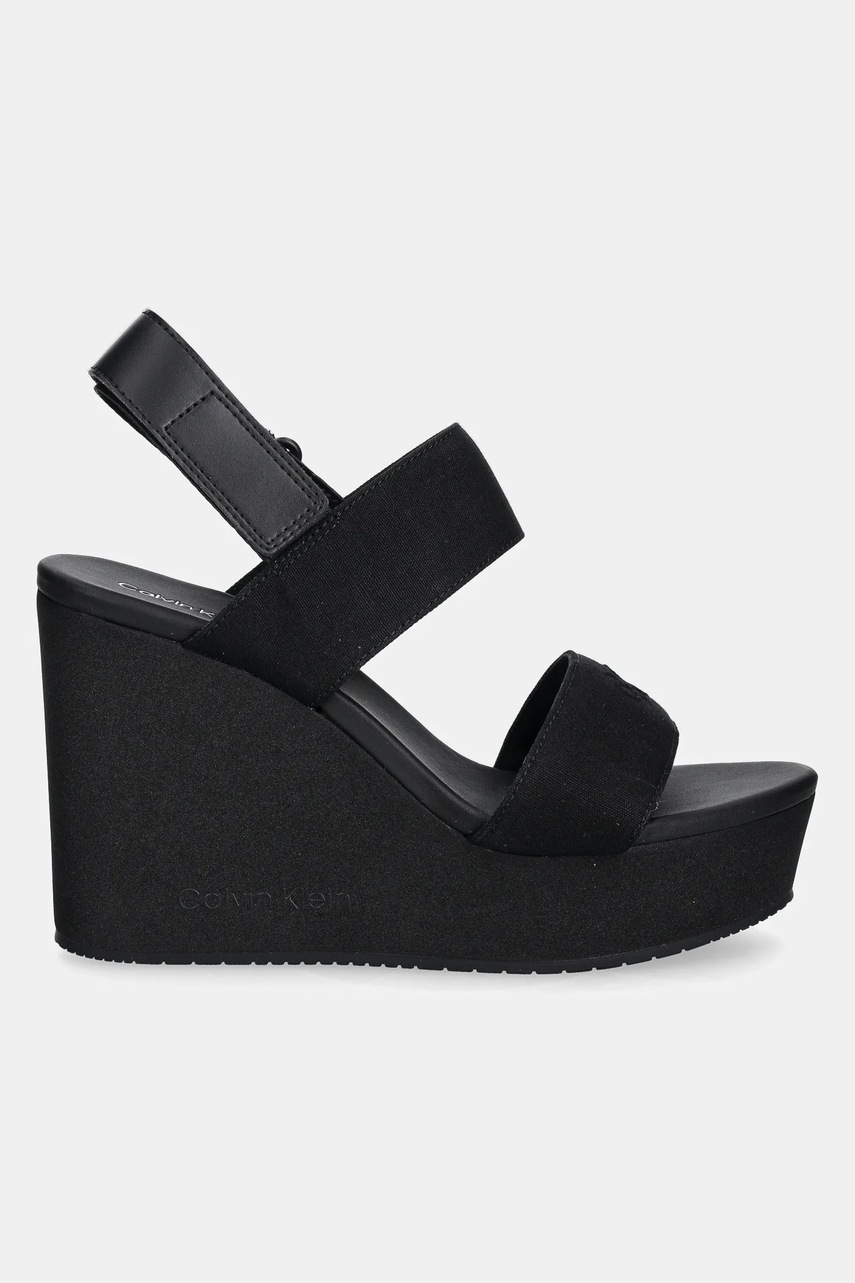 Сандалии Calvin Klein Jeans WEDGE SANDAL WEBBING IN цвет чёрный YW0YW01790