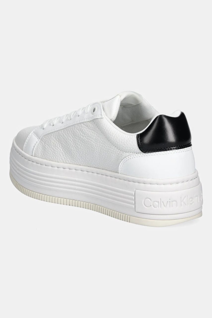 Αθλητικά Calvin Klein Jeans BOLD FLATF LOW LACE MG χρώμα: άσπρο, YW0YW01766 φωτογραφία