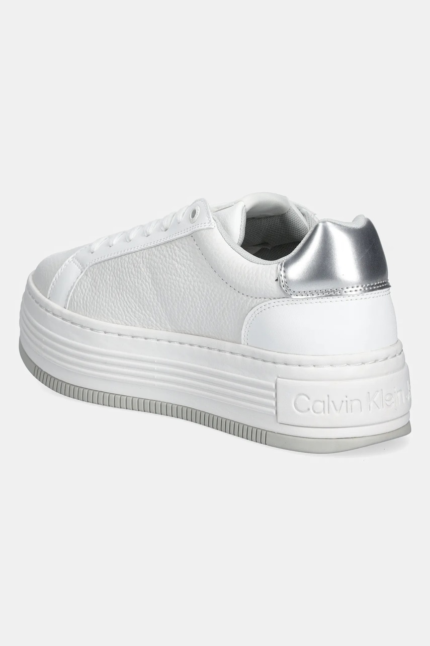 Αθλητικά Calvin Klein Jeans BOLD FLATF LOW LACE MG χρώμα: άσπρο, YW0YW01766 φωτογραφία