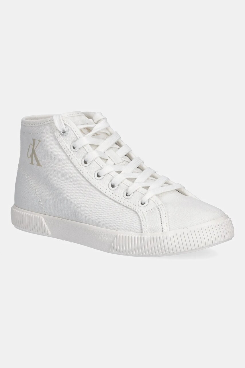 Levně Kecky Calvin Klein Jeans ESS VULC MID CV MG WN bílá barva, YW0YW01761