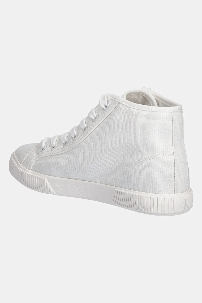 Πάνινα παπούτσια Calvin Klein Jeans ESS VULC MID CV MG WN χρώμα: άσπρο, YW0YW01761 φωτογραφία