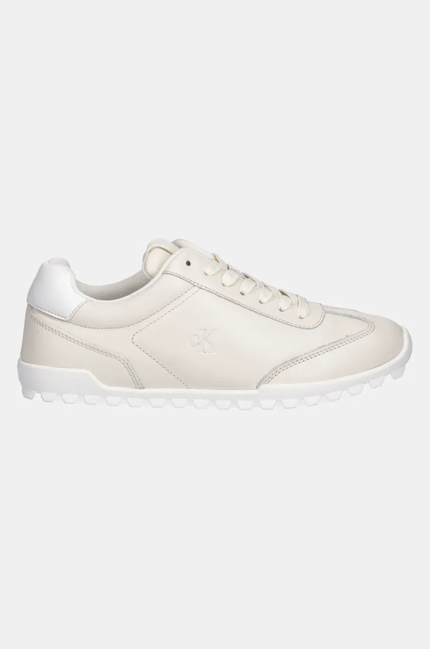 Кожаные кроссовки Calvin Klein Jeans LOW PROFILE RUNNER женская цвет бежевый YW0YW01751 Кожаные кроссовки Calvin Klein Jeans LOW PROFILE RUNNER женская цвет бежевый YW0YW01751