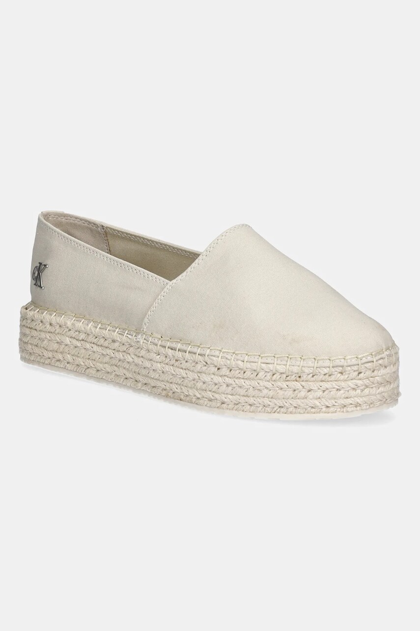 Levně Espadrilky Calvin Klein Jeans FLATFORM ESPADRILLE MG/HDW béžová barva, na platformě, YW0YW01737
