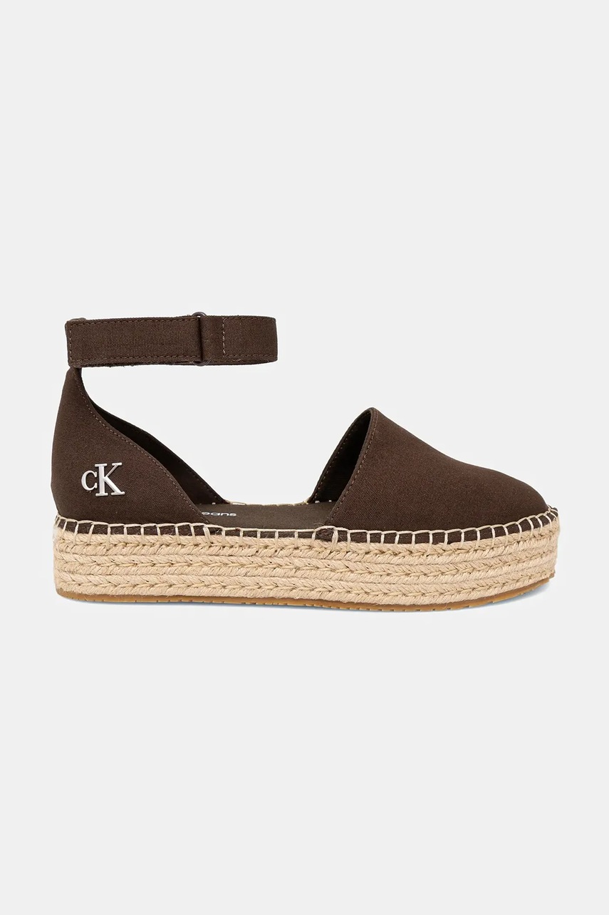 Эспадрильи Calvin Klein Jeans FLATFORM ESPADRILLE SLING MG цвет коричневый на платформе YW0YW01735