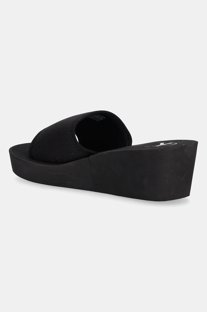 Παντόφλες Calvin Klein Jeans BEACH WEDGE SLIDE CANVAS χρώμα: μαύρο, YW0YW01725 φωτογραφία