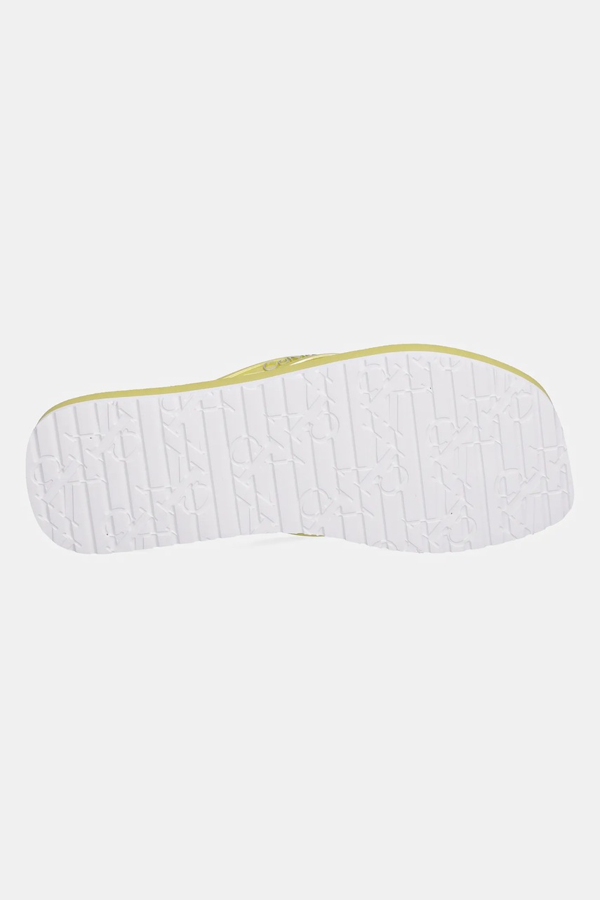 Σαγιονάρες Calvin Klein Jeans THONG+ TPU METALLIC χρώμα: πράσινο, YW0YW01720 φωτογραφία