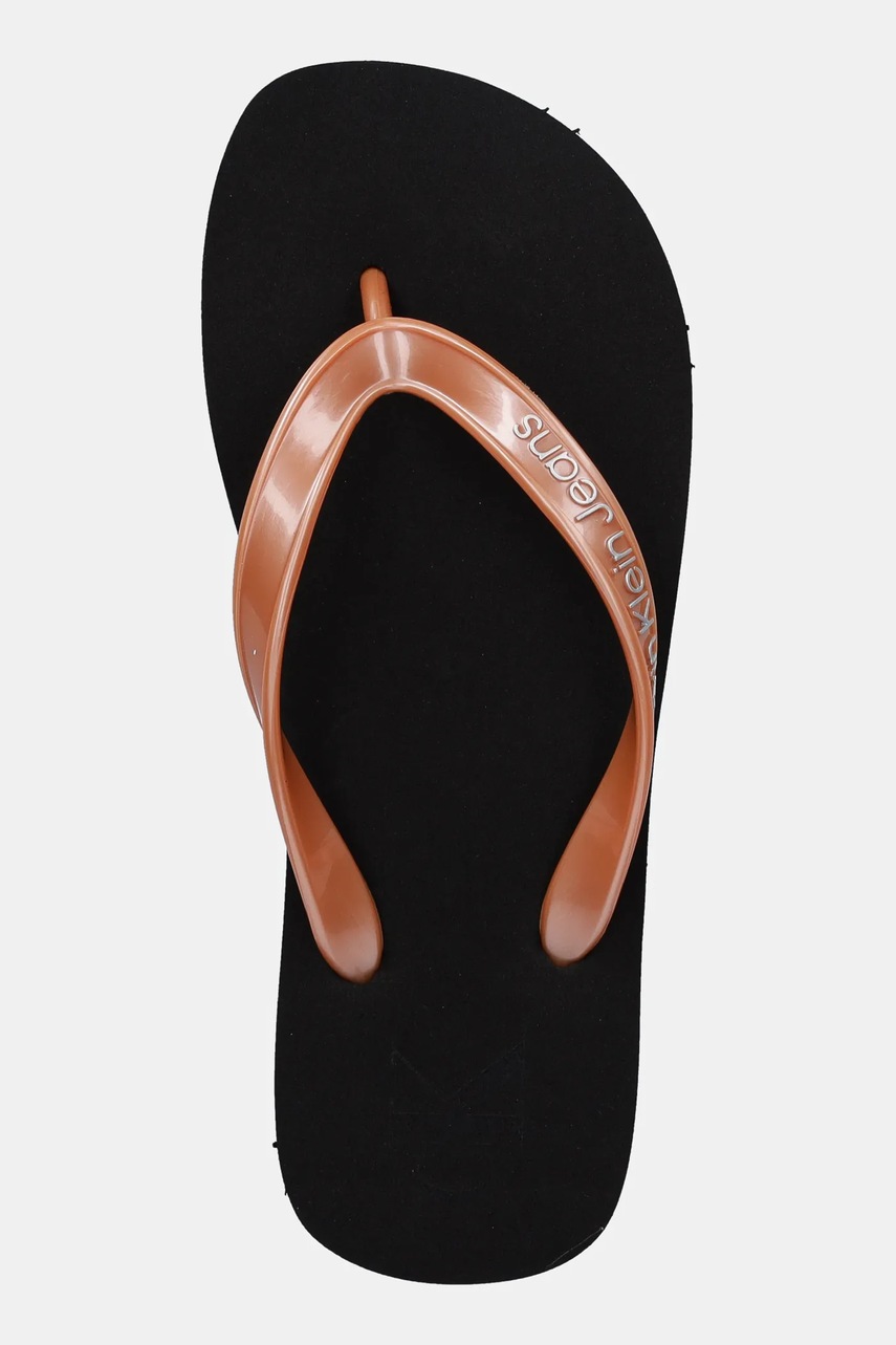 Σαγιονάρες Calvin Klein Jeans BEACH SANDAL MONOLOGO TPU χρώμα: πορτοκαλί, YW0YW01719 φωτογραφία