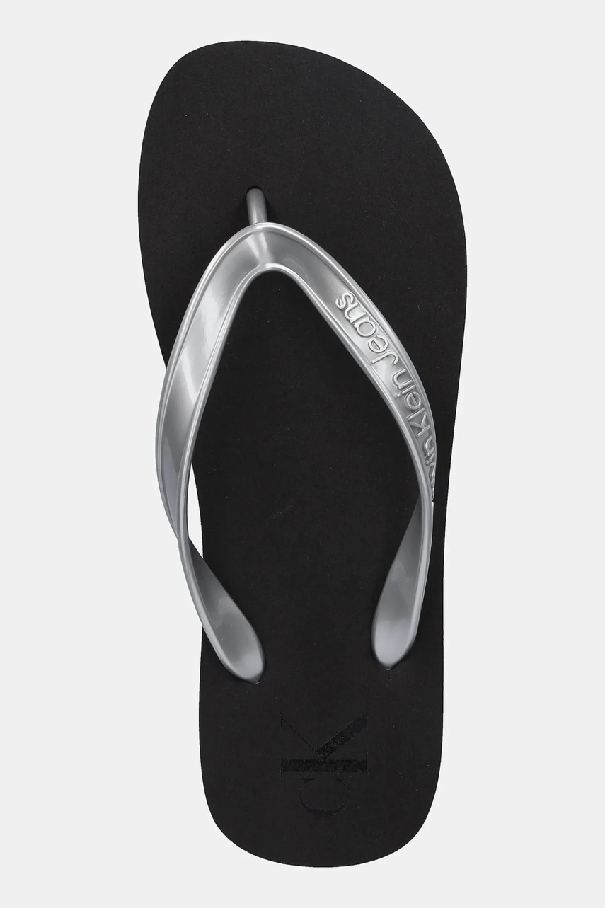 Σαγιονάρες Calvin Klein Jeans BEACH SANDAL MONOLOGO TPU χρώμα: ασημί, YW0YW01719 φωτογραφία