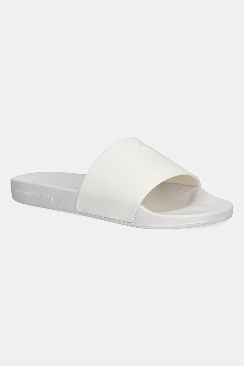 Levně Pantofle Calvin Klein Jeans SLIDE MONOGRAM TPU dámské, bílá barva, YW0YW01715