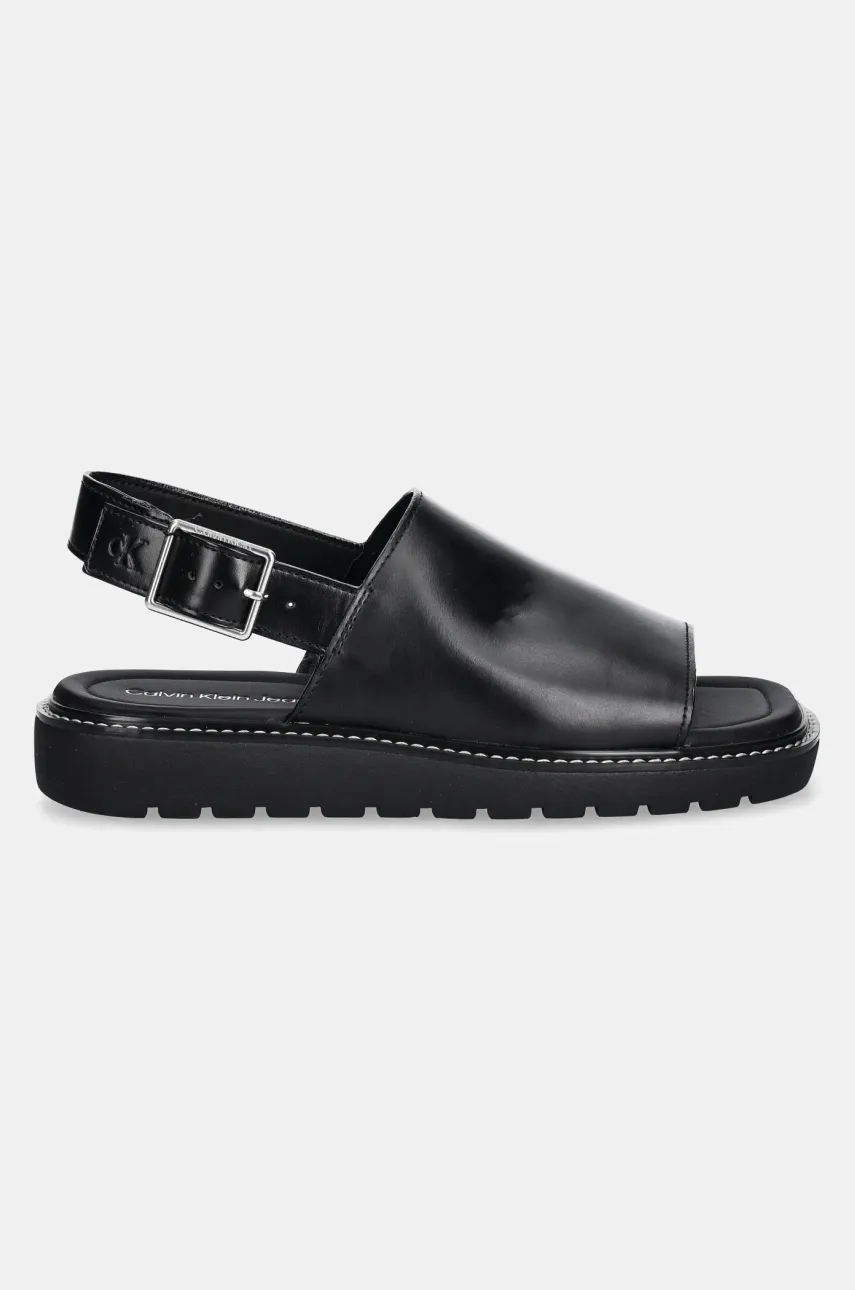 Сандалии Calvin Klein Jeans SQ MOLDED SANDAL SLING MG LTH женские цвет чёрный YW0YW01711 Сандалии Calvin Klein Jeans SQ MOLDED SANDAL SLING MG LTH женские цвет чёрный YW0YW01711