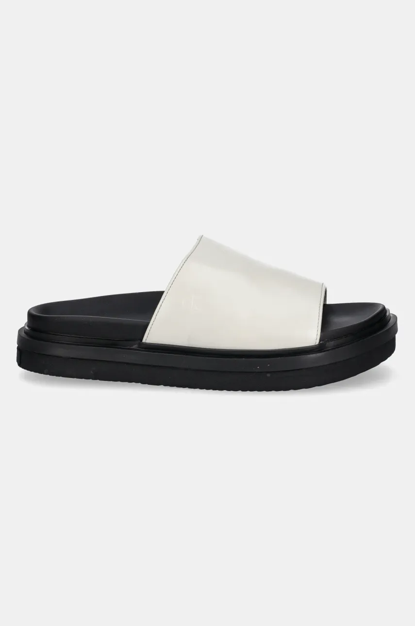 Шлепанцы Calvin Klein Jeans FLAT MOLDED SANDAL SLIDE женские цвет серый YW0YW01710 Шлепанцы Calvin Klein Jeans FLAT MOLDED SANDAL SLIDE женские цвет серый YW0YW01710