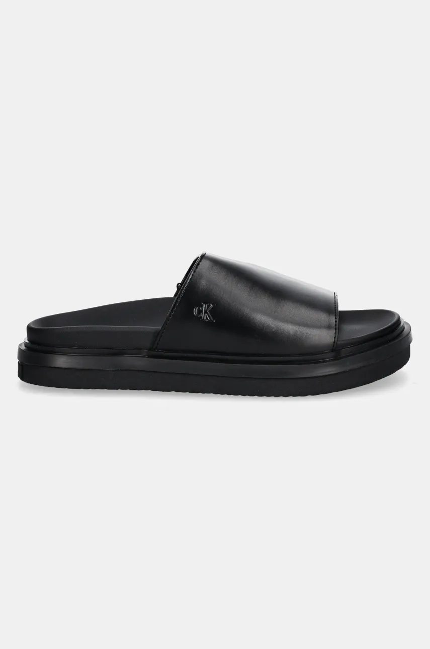Шлепанцы Calvin Klein Jeans FLAT MOLDED SANDAL SLIDE женские цвет чёрный YW0YW01710 Шлепанцы Calvin Klein Jeans FLAT MOLDED SANDAL SLIDE женские цвет чёрный YW0YW01710