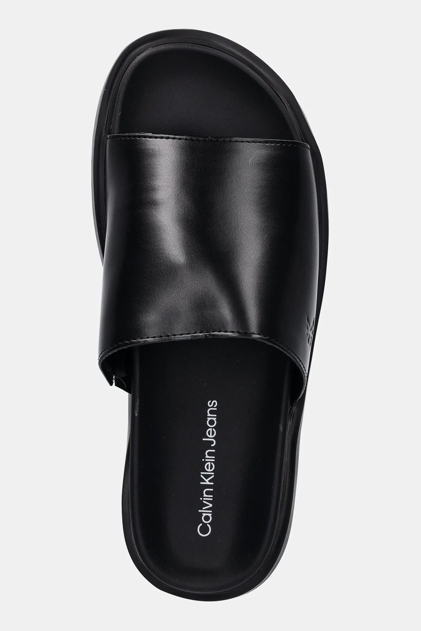 Παντόφλες Calvin Klein Jeans FLAT MOLDED SANDAL SLIDE χρώμα: μαύρο, YW0YW01710 φωτογραφία