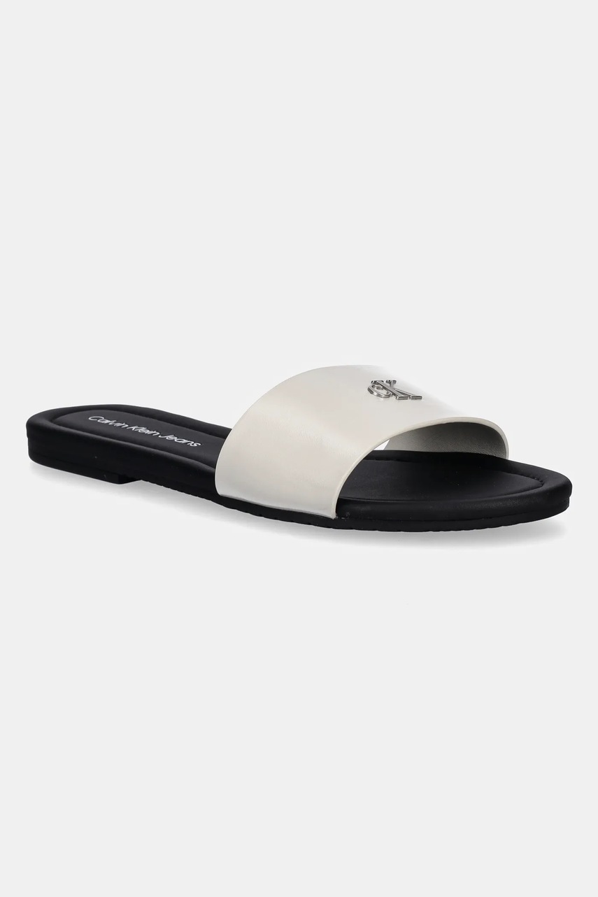 

Чехли Calvin Klein Jeans FLAT SANDAL SLIDE MG в сиво YW0YW01697, Бял
