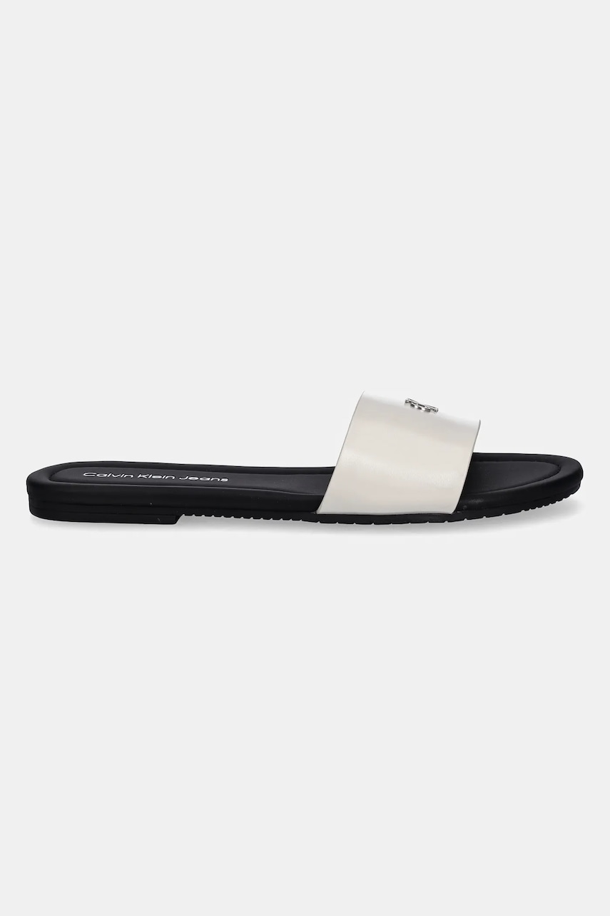 Шлепанцы Calvin Klein Jeans FLAT SANDAL SLIDE MG женские цвет серый YW0YW01697 Шлепанцы Calvin Klein Jeans FLAT SANDAL SLIDE MG женские цвет серый YW0YW01697