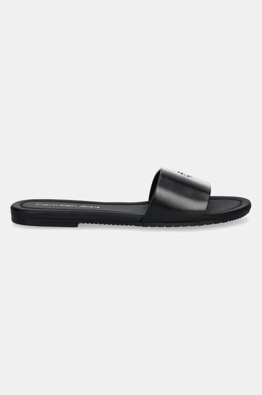 Шлепанцы Calvin Klein Jeans FLAT SANDAL SLIDE MG женские цвет чёрный YW0YW01697 Шлепанцы Calvin Klein Jeans FLAT SANDAL SLIDE MG женские цвет чёрный YW0YW01697