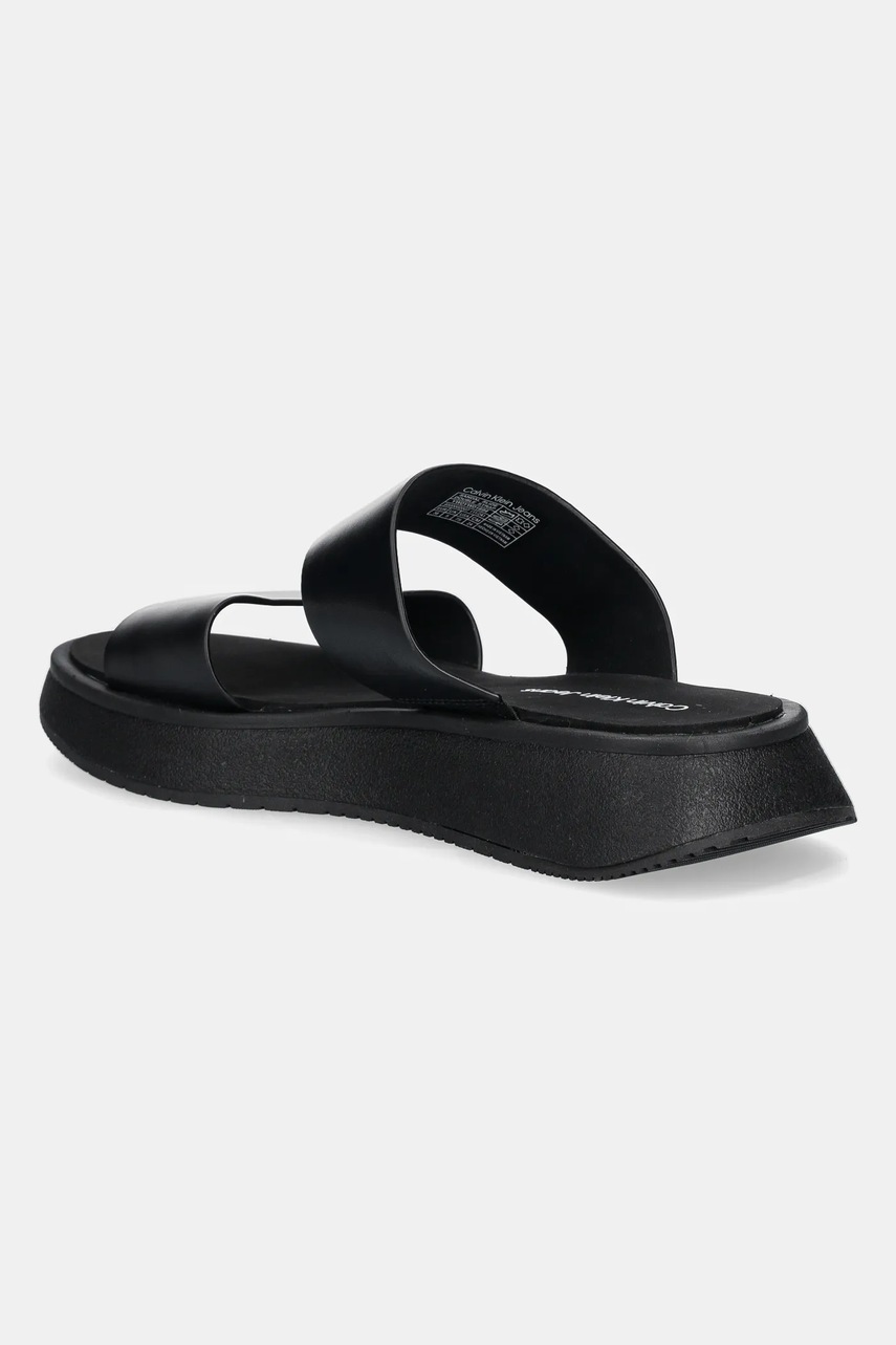 Παντόφλες Calvin Klein Jeans SANDAL SLIDE DOUBLE STRAP χρώμα: μαύρο, YW0YW01694 φωτογραφία