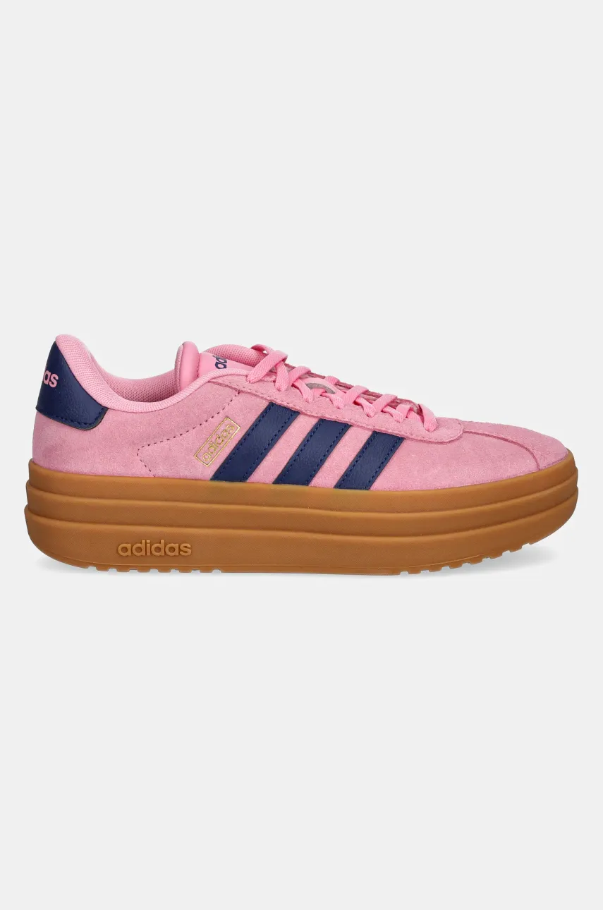 Замшевые кроссовки adidas Vl Court Bold женские цвет розовый JI1789 Замшевые кроссовки adidas Vl Court Bold женские цвет розовый JI1789