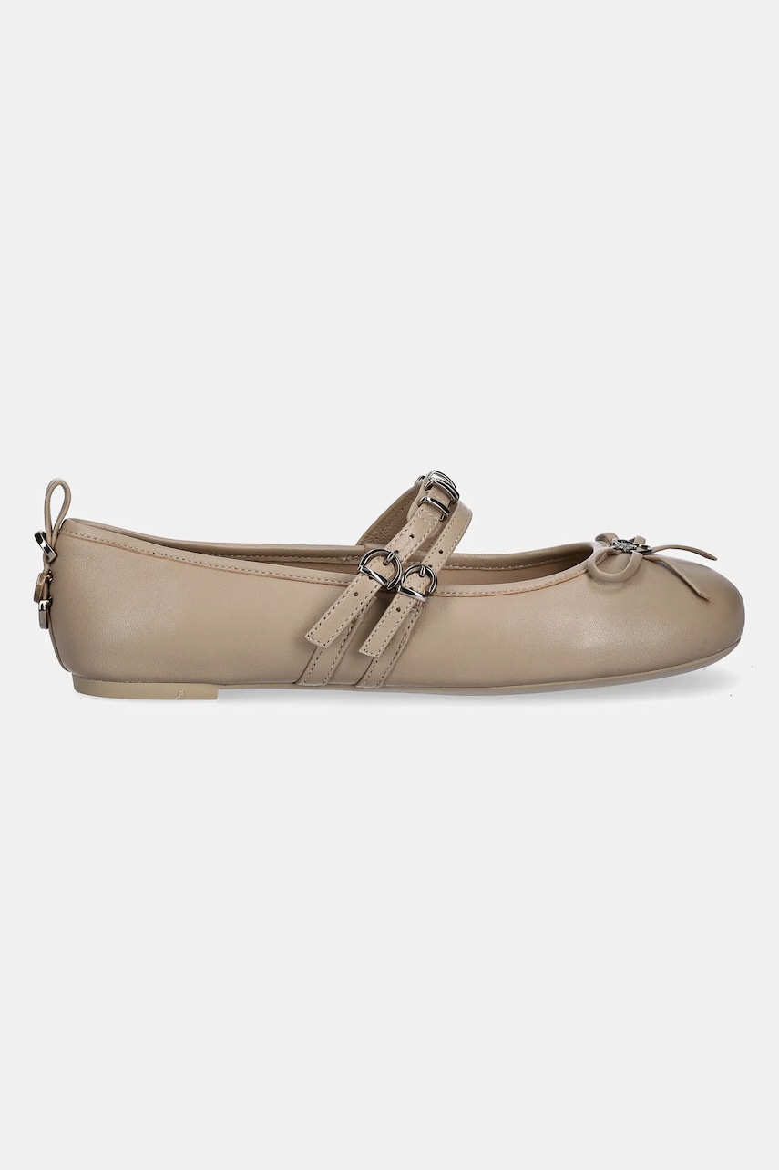 Кожаные балетки Pinko Gioia цвет бежевый SD0297 P003 I35 Кожаные балетки Pinko Gioia цвет бежевый SD0297 P003 I35