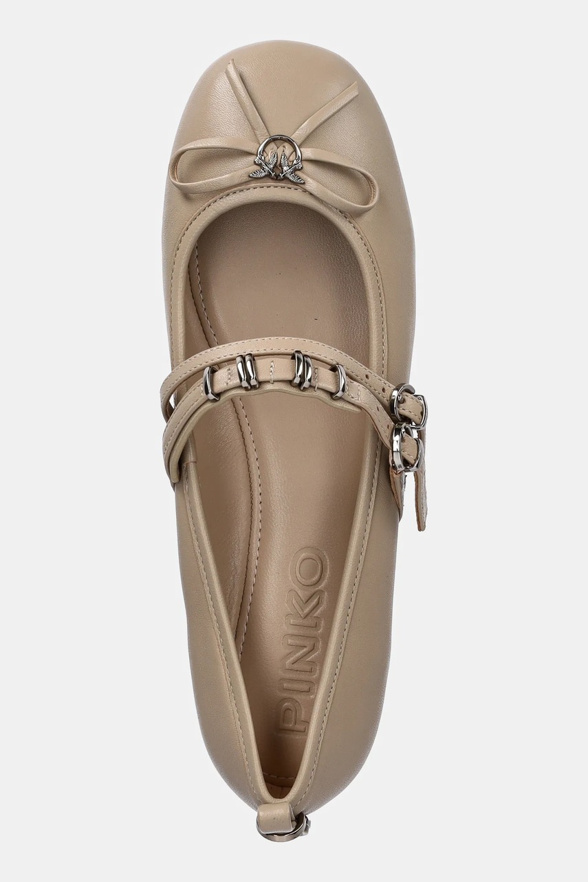 Δερμάτινες μπαλαρίνες Pinko Gioia χρώμα: μπεζ, SD0297 P003 I35 φωτογραφία