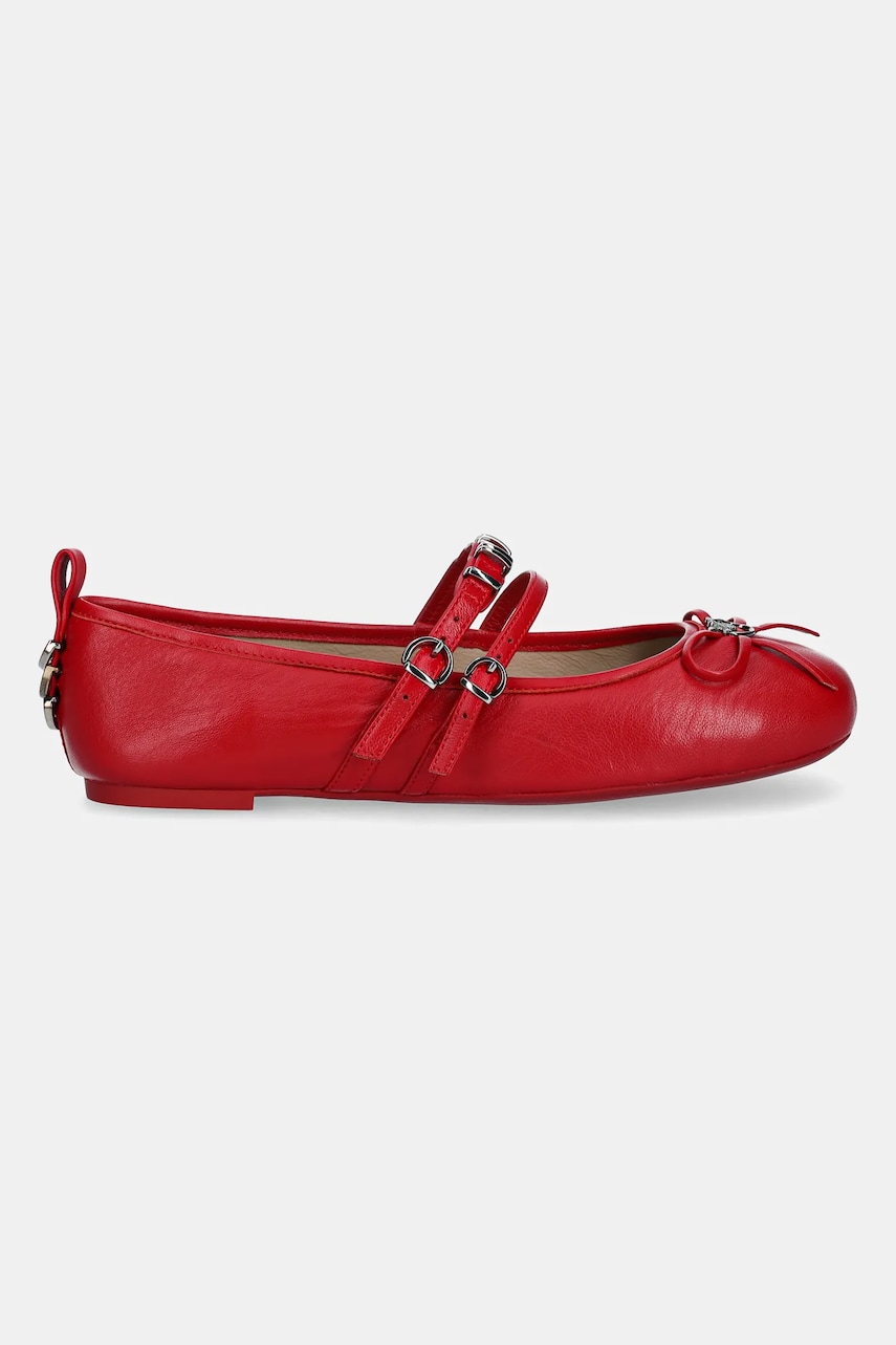 Кожаные балетки Pinko Gioia цвет красный SD0297 P003 R30 Кожаные балетки Pinko Gioia цвет красный SD0297 P003 R30