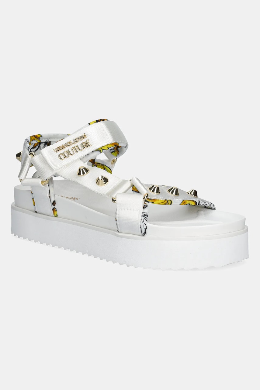 Versace Jeans Couture sandale femei, culoarea alb, cu platforma, 78VA3SM2 ZS187 G03 Versace Jeans Couture sandale femei, culoarea alb, cu platforma, 78VA3SM2 ZS187 G03