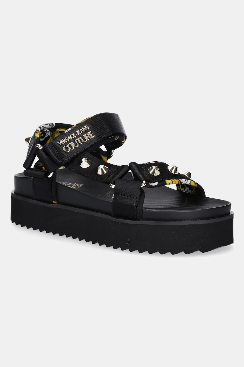 Versace Jeans Couture sandale femei, culoarea negru, cu platforma, 78VA3SM2 ZS187 G89 Versace Jeans Couture sandale femei, culoarea negru, cu platforma, 78VA3SM2 ZS187 G89