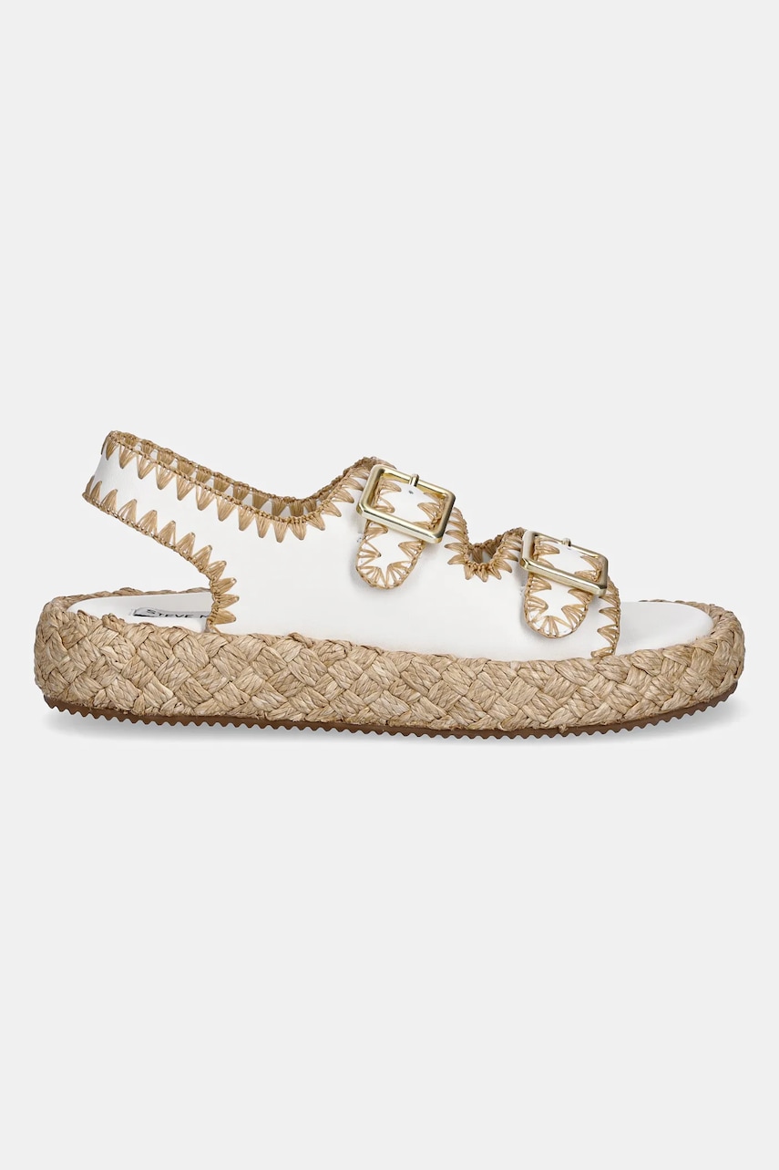 Кожаные сандалии Steve Madden Portofino женские цвет белый на платформе SM11003073 Кожаные сандалии Steve Madden Portofino женские цвет белый на платформе SM11003073