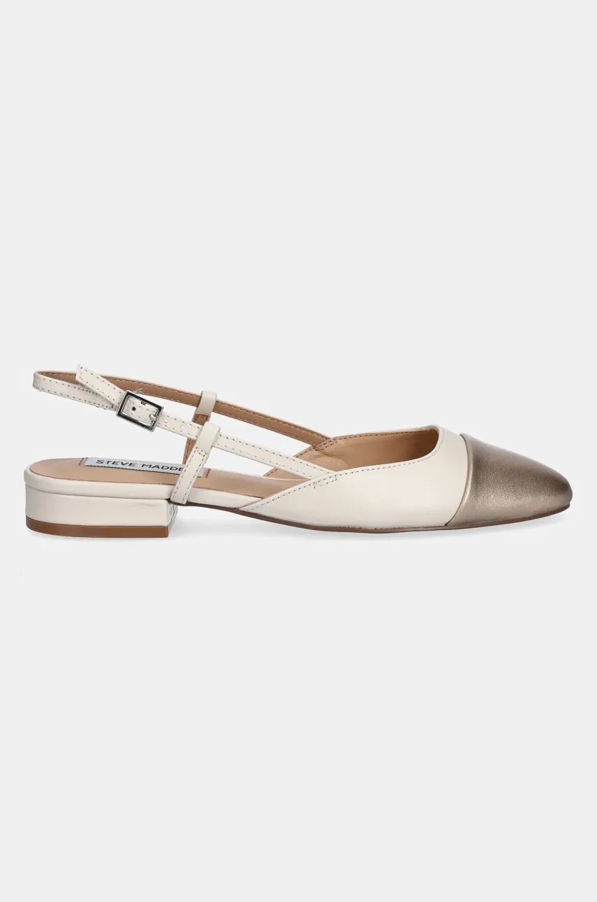 Кожаные балетки Steve Madden Belinda цвет бежевый открытая пятка SM11002823 Кожаные балетки Steve Madden Belinda цвет бежевый открытая пятка SM11002823