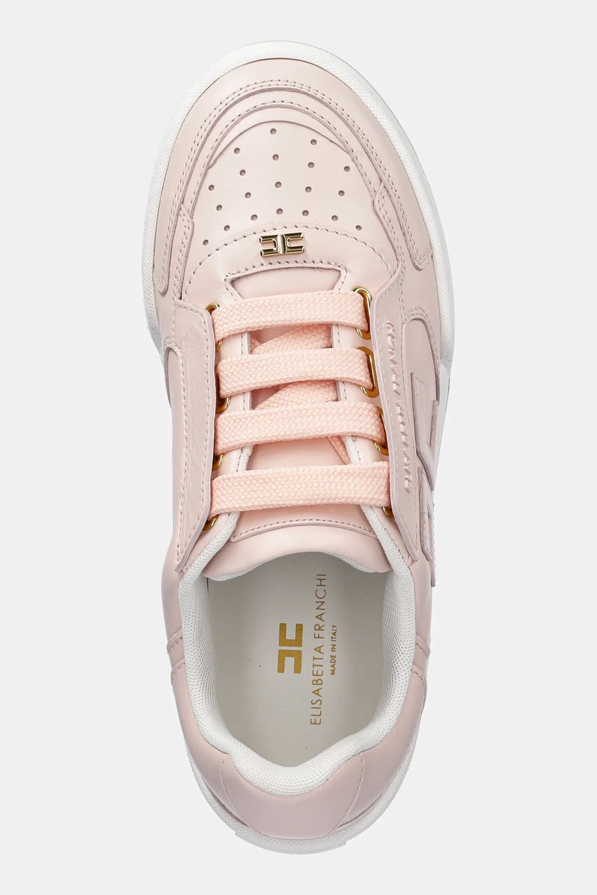 Δερμάτινα αθλητικά παπούτσια Elisabetta Franchi χρώμα: ροζ, SA48G51E2 φωτογραφία