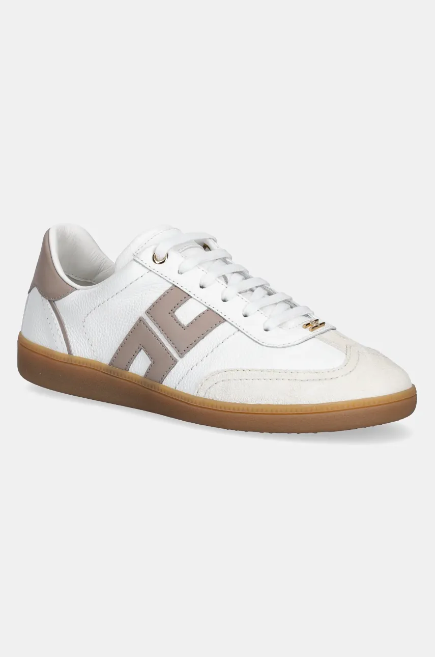 Kožené sneakers boty Elisabetta Franchi bílá barva, SA50G51E2