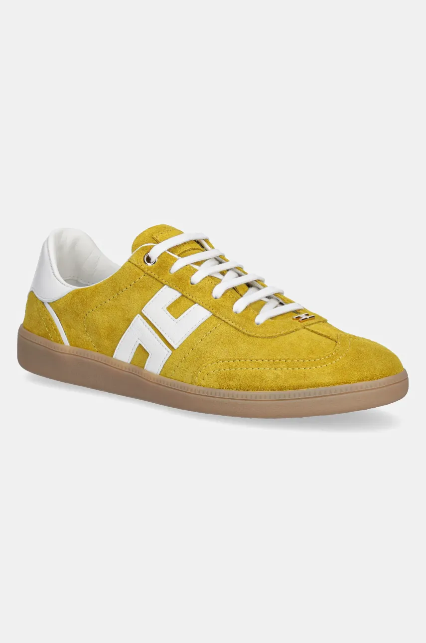 Kožené sneakers boty Elisabetta Franchi žlutá barva, SA51G51E2