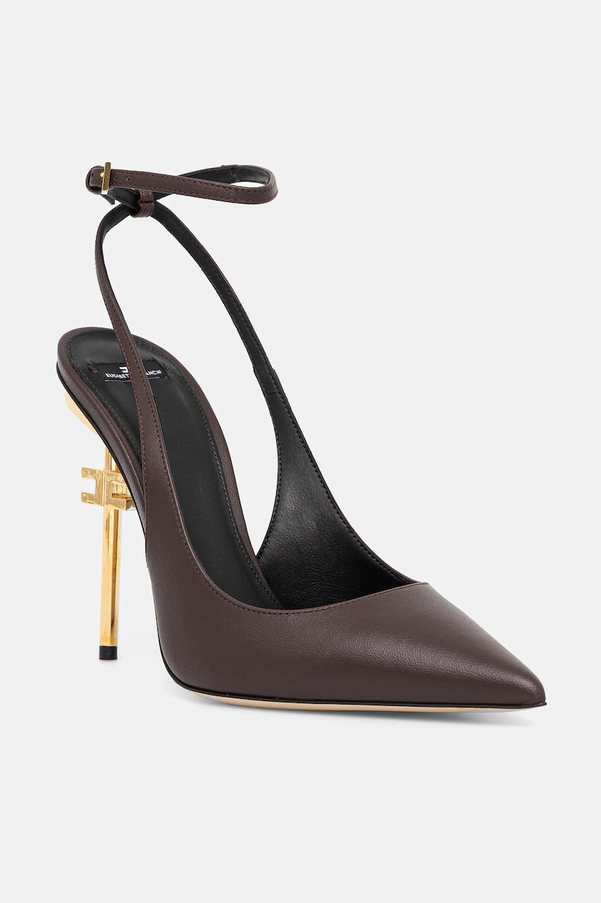 Elisabetta Franchi stilettos de piele culoarea maro, SA26B51E2