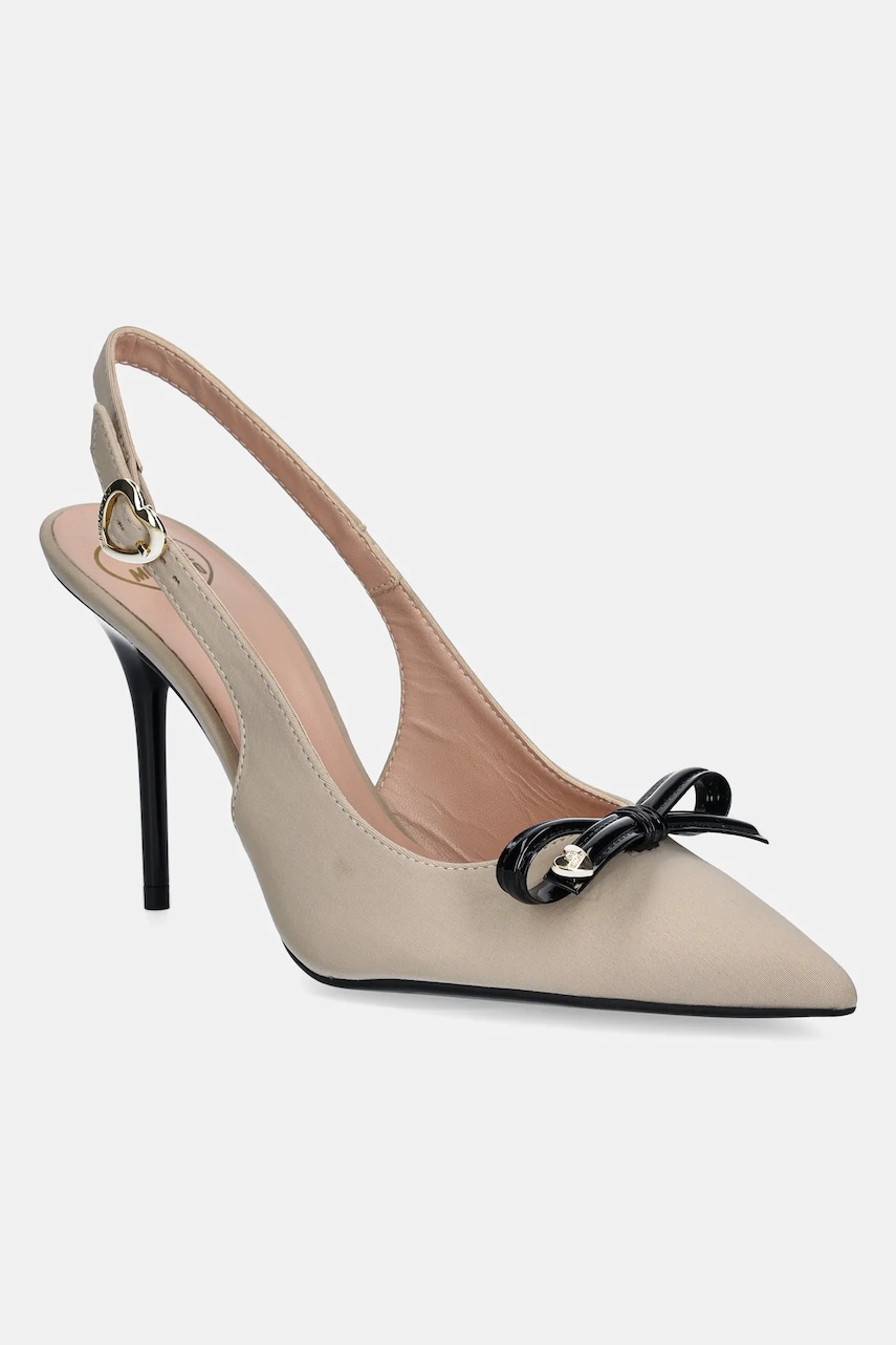 Love Moschino pantofi cu toc culoarea bej, JA10069G1MIM0131