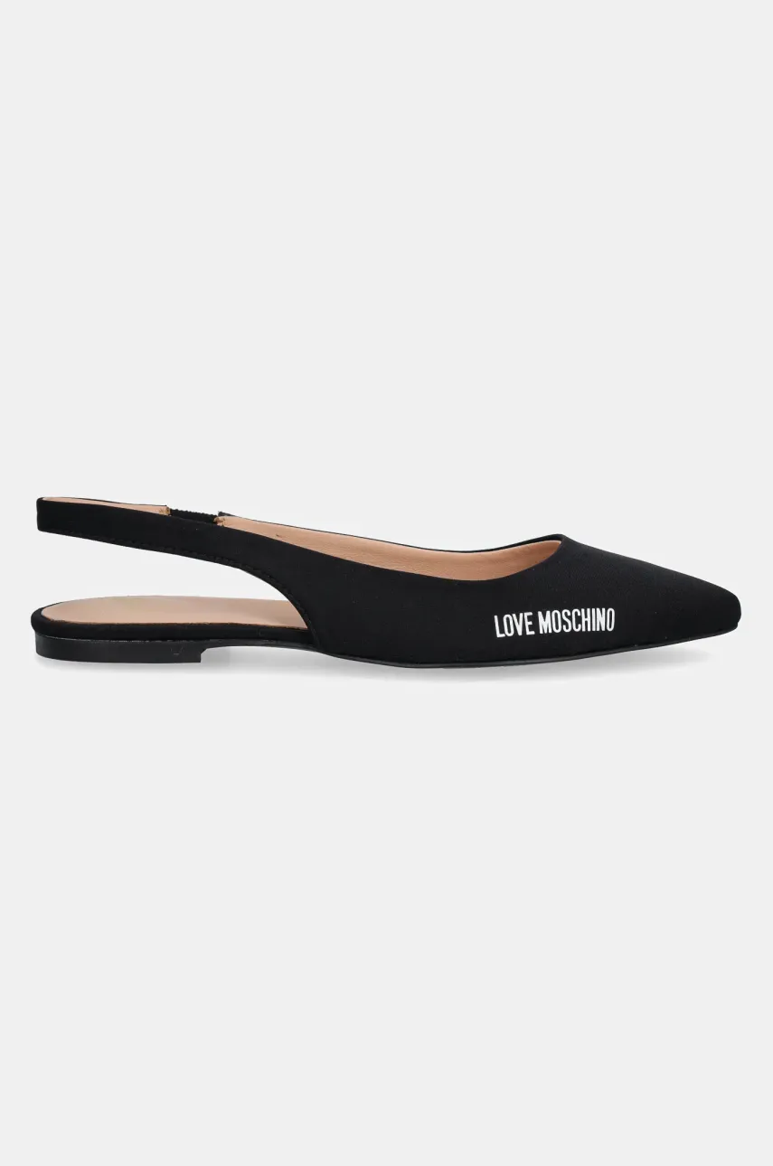 Балетки Love Moschino цвет чёрный открытая пятка JA11021G1MIM0000 Балетки Love Moschino цвет чёрный открытая пятка JA11021G1MIM0000