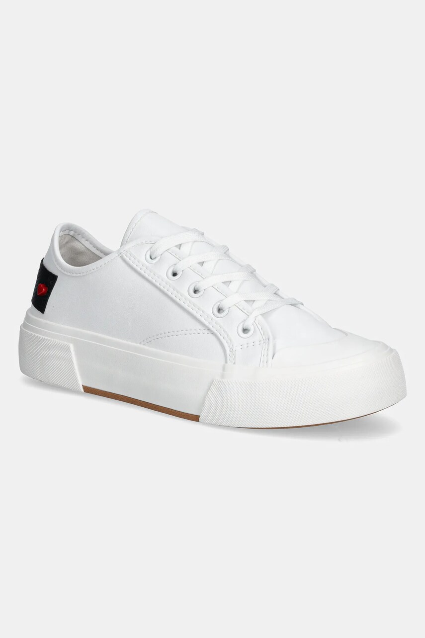 Love Moschino tenisi femei, culoarea alb, JA15012G1MIA0100