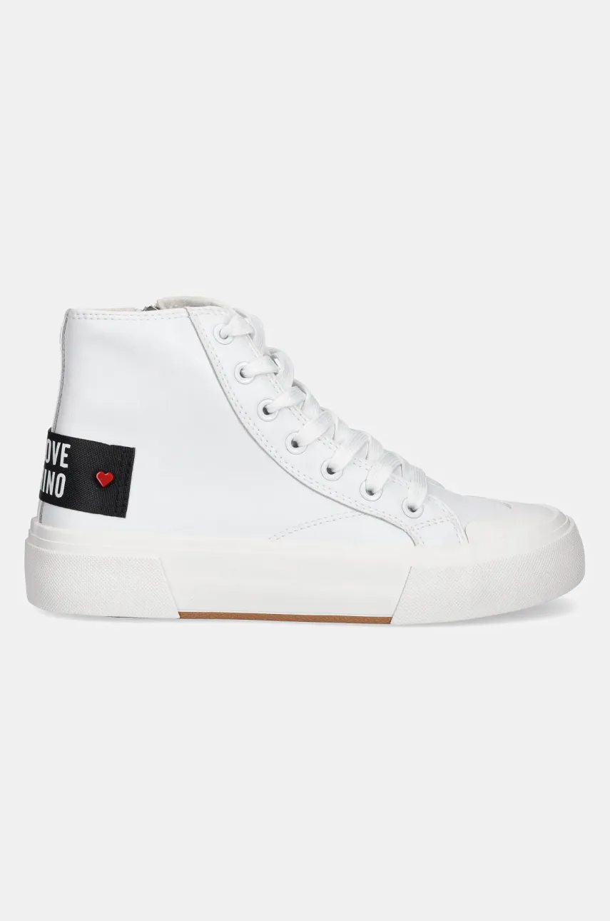 Кожаные кеды Love Moschino цвет белый JA15022G1MIA0100 Кожаные кеды Love Moschino цвет белый JA15022G1MIA0100