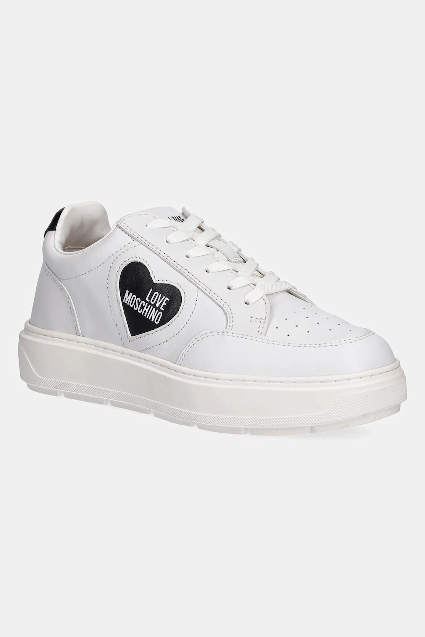 Love Moschino sneakers din piele culoarea alb, JA15154G1MIA110A Love Moschino sneakers din piele culoarea alb, JA15154G1MIA110A