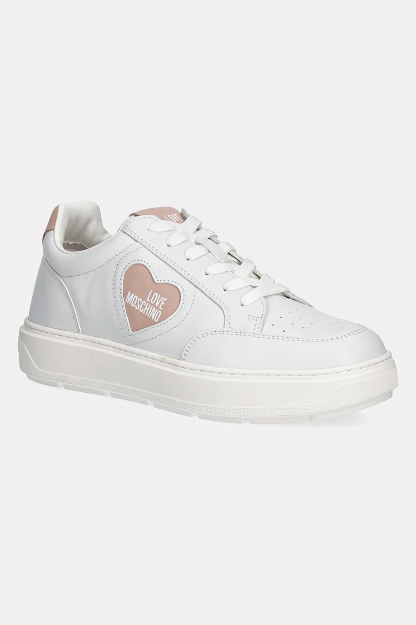 Love Moschino sneakers din piele culoarea alb, JA15154G1MIA110B Love Moschino sneakers din piele culoarea alb, JA15154G1MIA110B