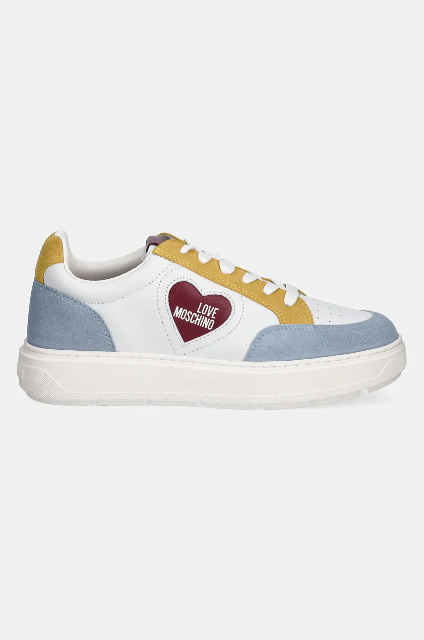 Кожаные кроссовки Love Moschino цвет белый JA15154G1MIAA10B Кожаные кроссовки Love Moschino цвет белый JA15154G1MIAA10B