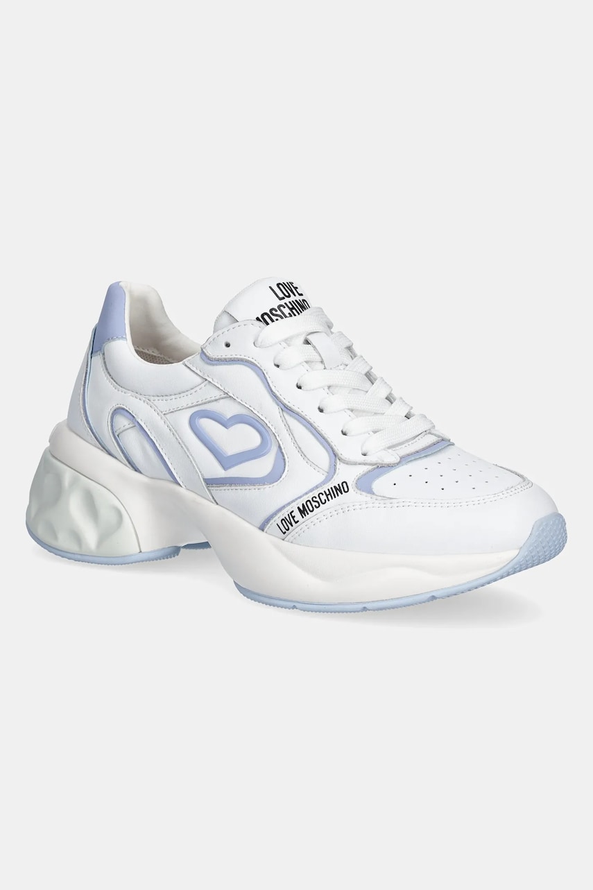 Love Moschino sneakers din piele culoarea alb, JA15296G1MIA110E Love Moschino sneakers din piele culoarea alb, JA15296G1MIA110E