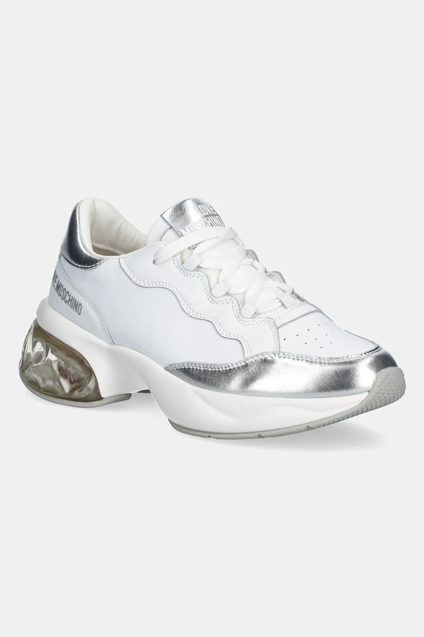 Love Moschino sneakers din piele culoarea alb, JA15306G1MIAH10A Love Moschino sneakers din piele culoarea alb, JA15306G1MIAH10A