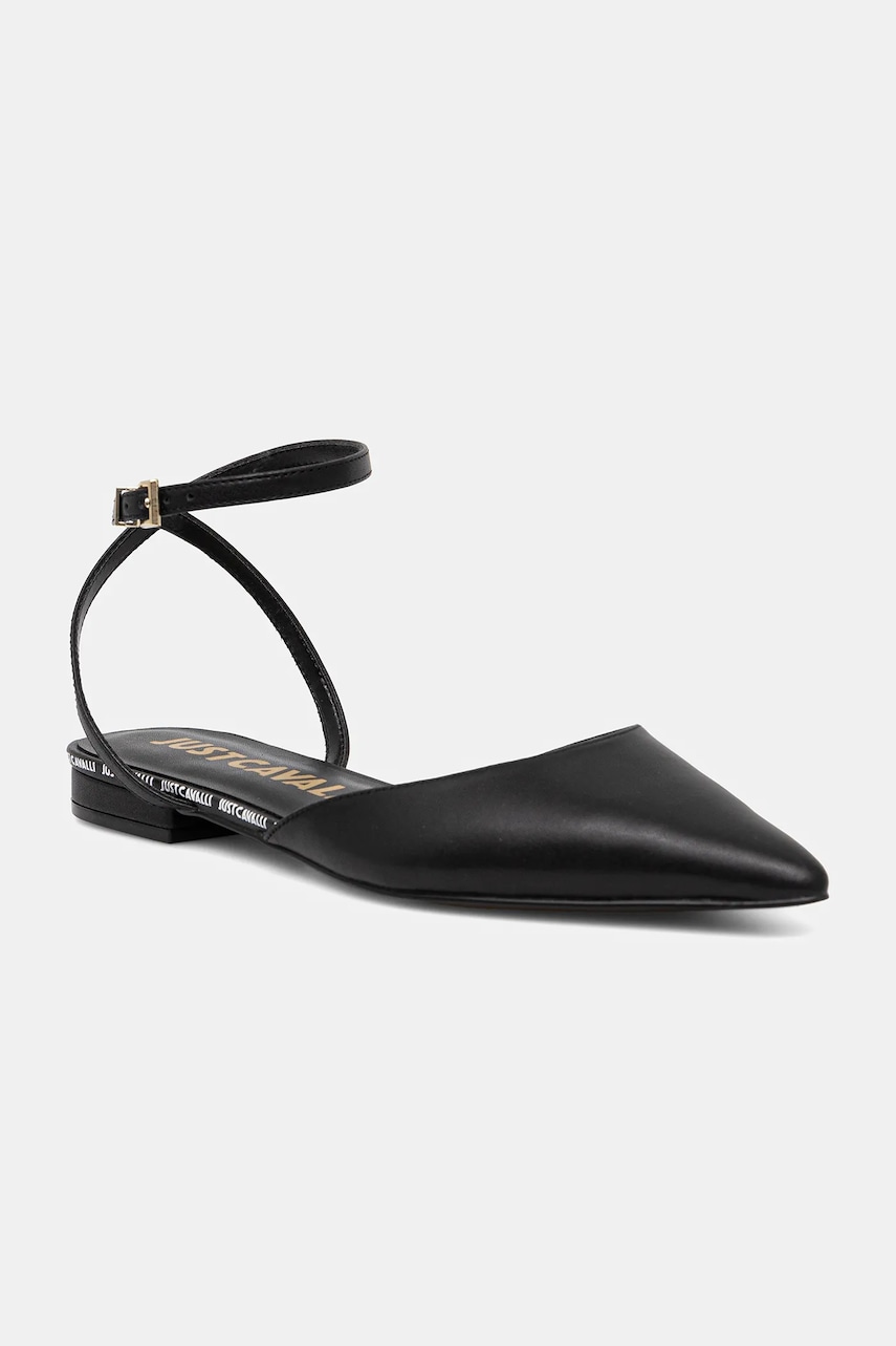 Just Cavalli balerini culoarea negru, cu toc deschis, 78RA3S72ZPA33899
