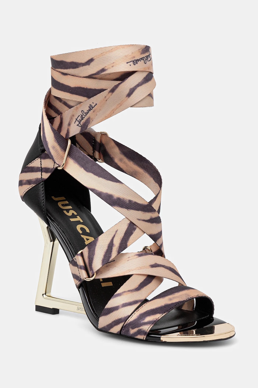 Just Cavalli pantofi cu toc culoarea bej, 78RA3S24ZSS70R41